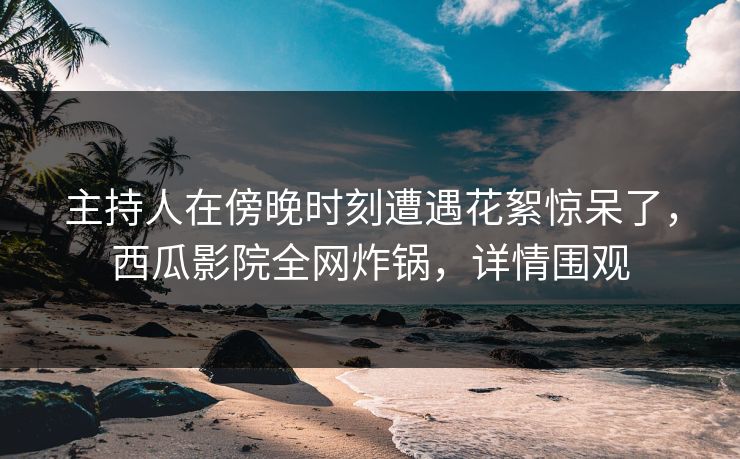 主持人在傍晚时刻遭遇花絮惊呆了，西瓜影院全网炸锅，详情围观