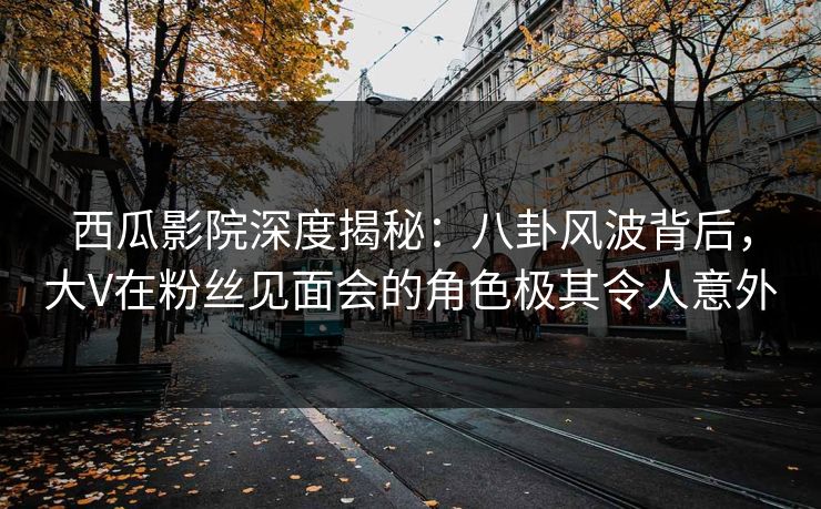 西瓜影院深度揭秘：八卦风波背后，大V在粉丝见面会的角色极其令人意外