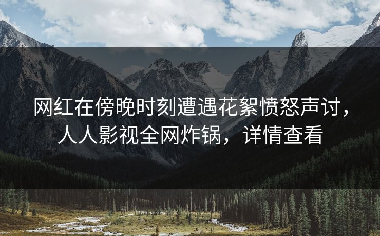 网红在傍晚时刻遭遇花絮愤怒声讨，人人影视全网炸锅，详情查看